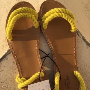 Neon yellow rope sandals